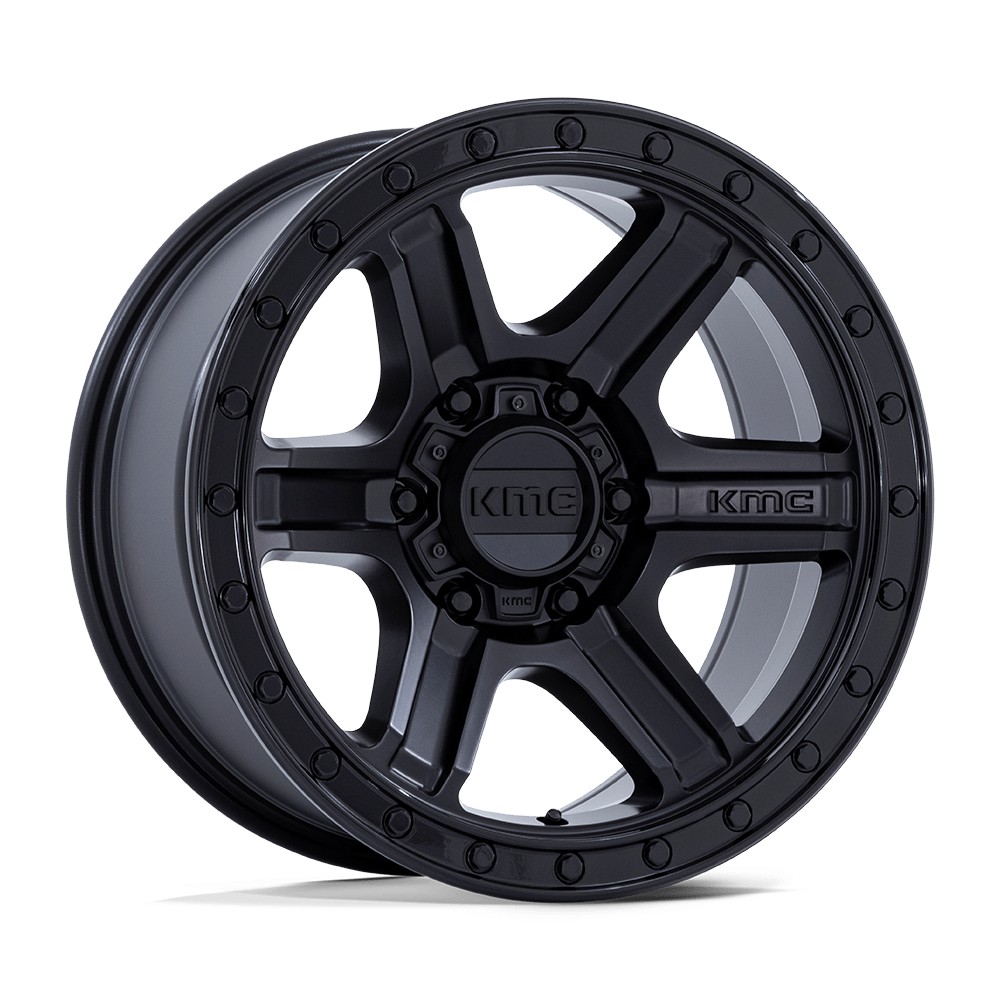 Jante aluminium 4x4 KMC KM551 Outrun Matte Black W/ Gloss Black LIP • 17"x8.5" • 5x127 • CB71,5 • ET18