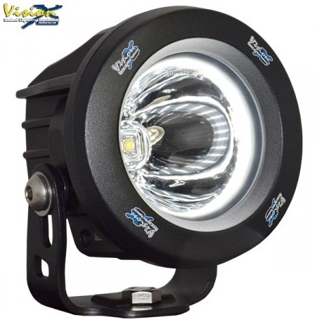 Phare LED Rond Ø3.7'' VISION X OPTIMUS HALO Noir 10W 1.052LM Faisceau Spot (LP) 15°