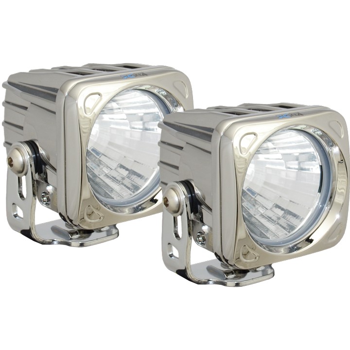 Phare LED Carré 3'' VISION X OPTIMUS Chrome 10W 1.052LM Faisceau Spot (LP) 20° (kit)