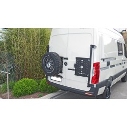 Porte-roue sur Porte Arrière Gauche Inox N4-OFFROAD Mercedes Sprinter 4x4 2006-2019