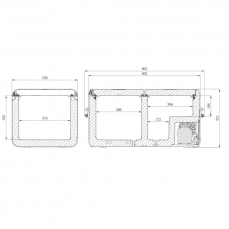 Glacière à compresseur DOMETIC CFX3 95DZ 12/24v 100/240v +10°c à -22°c (82L) CFX3-95DZ