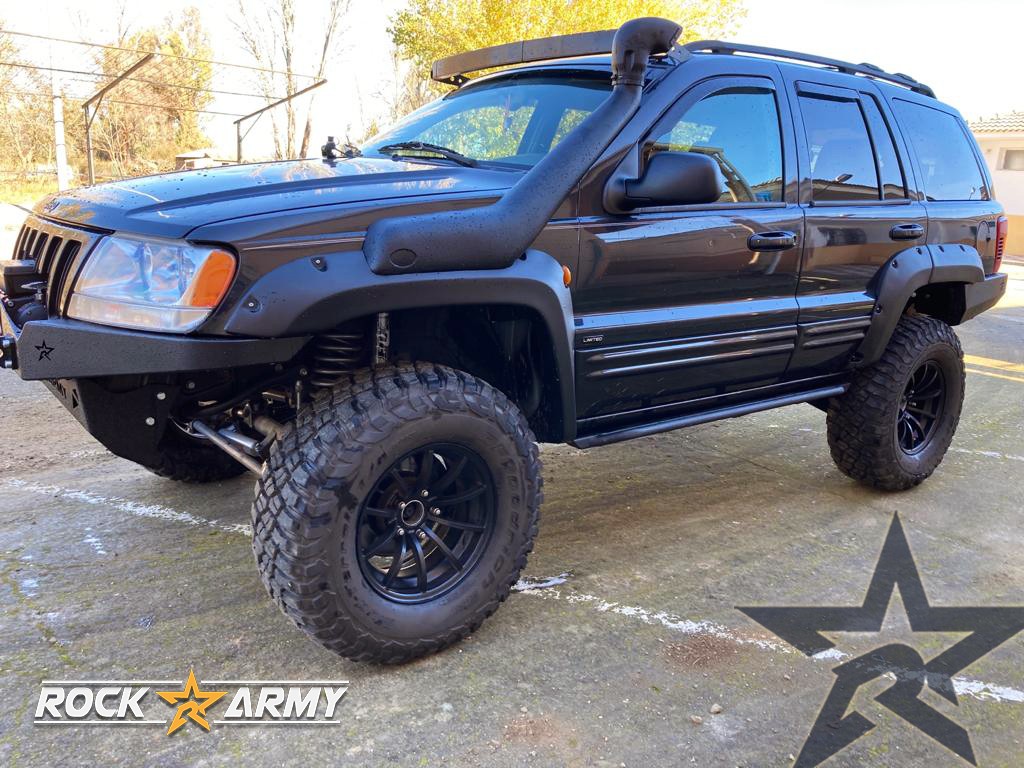 Pare-choc avant XL ROCK ARMY en acier avec platine treuil intégrée et protection avant 5mm Jeep Grand Cherokee WJ/WG