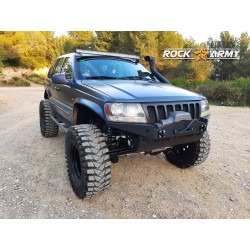 Pare-choc avant XXT ROCK ARMY en acier avec platine treuil intégrée et protection moteur 5mm Jeep Grand Cherokee WJ/WG 