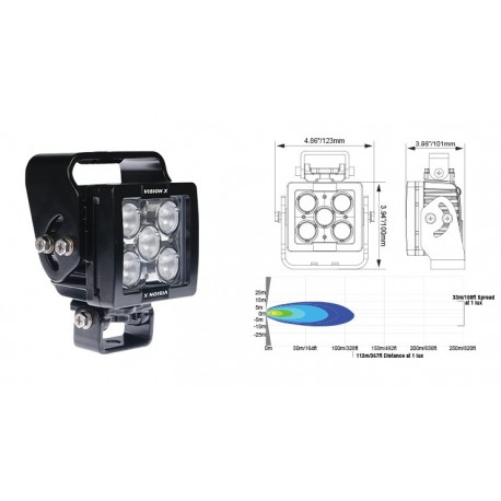 Phare de travail VISION X BLB Light Duty 5 LED 60 Degrés 