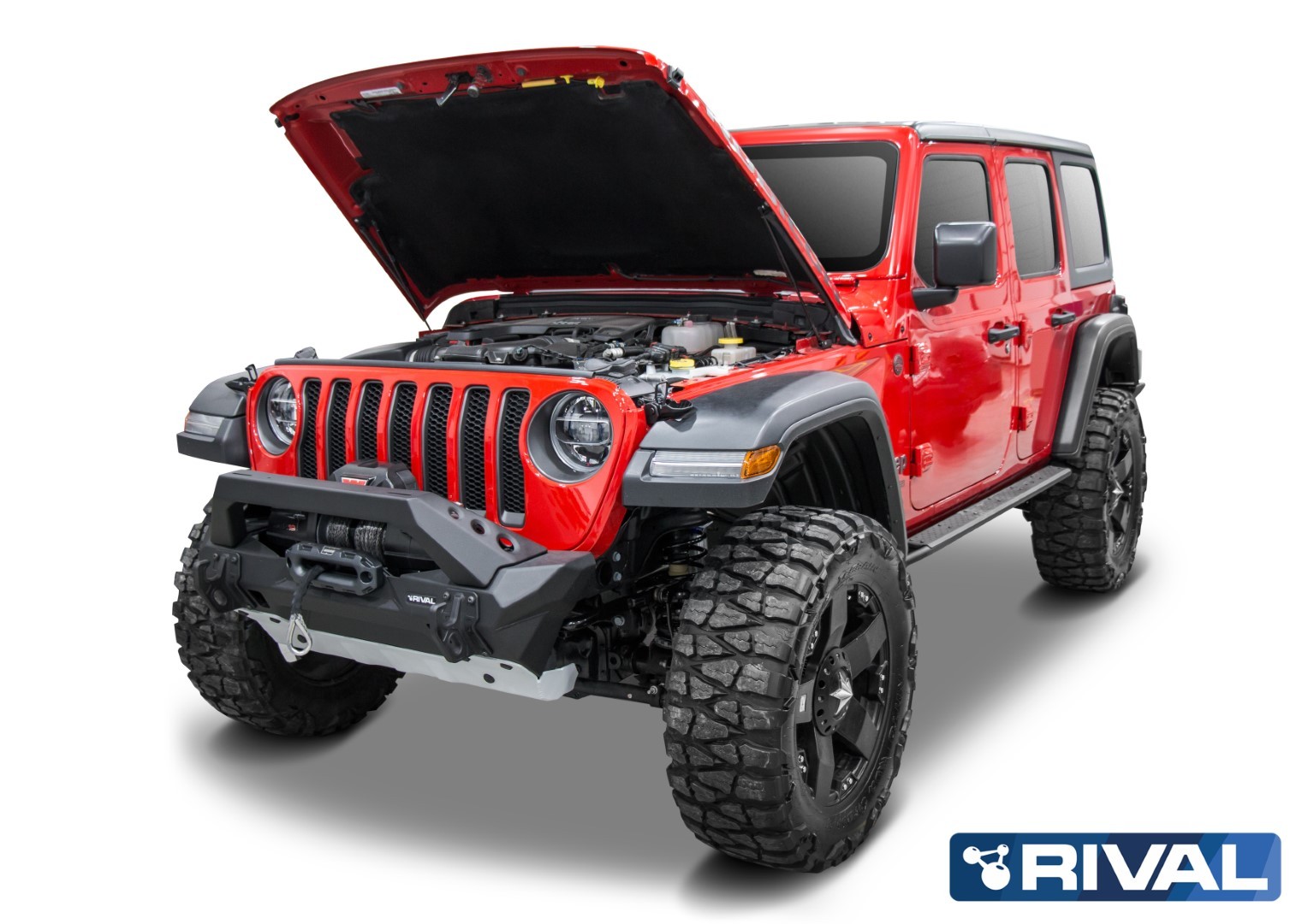 Kit vérin de capot RIVAL 2A.ST.2702.1 • Jeep Wrangler JL 2018+ et Jeep Gladiator JT 2019+