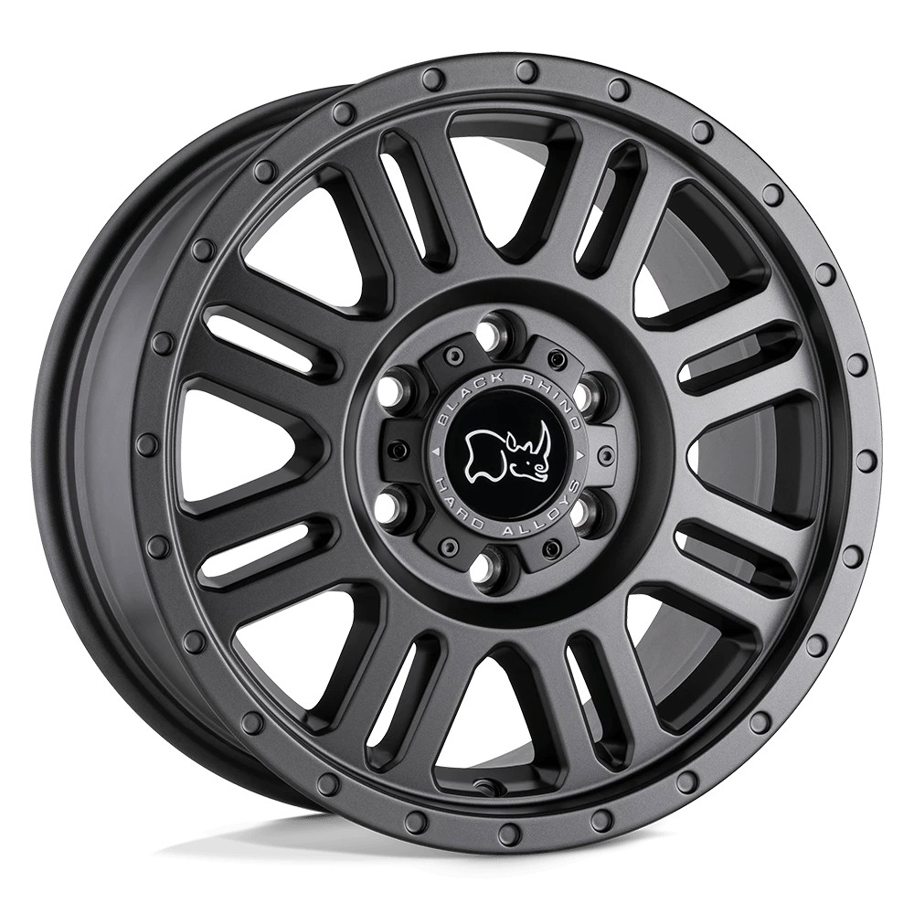 Jante aluminium 4x4 BLACK RHINO Matte Gunmetal Yellowstone • 16"x8" • 6x130 • CB84.1 • ET38