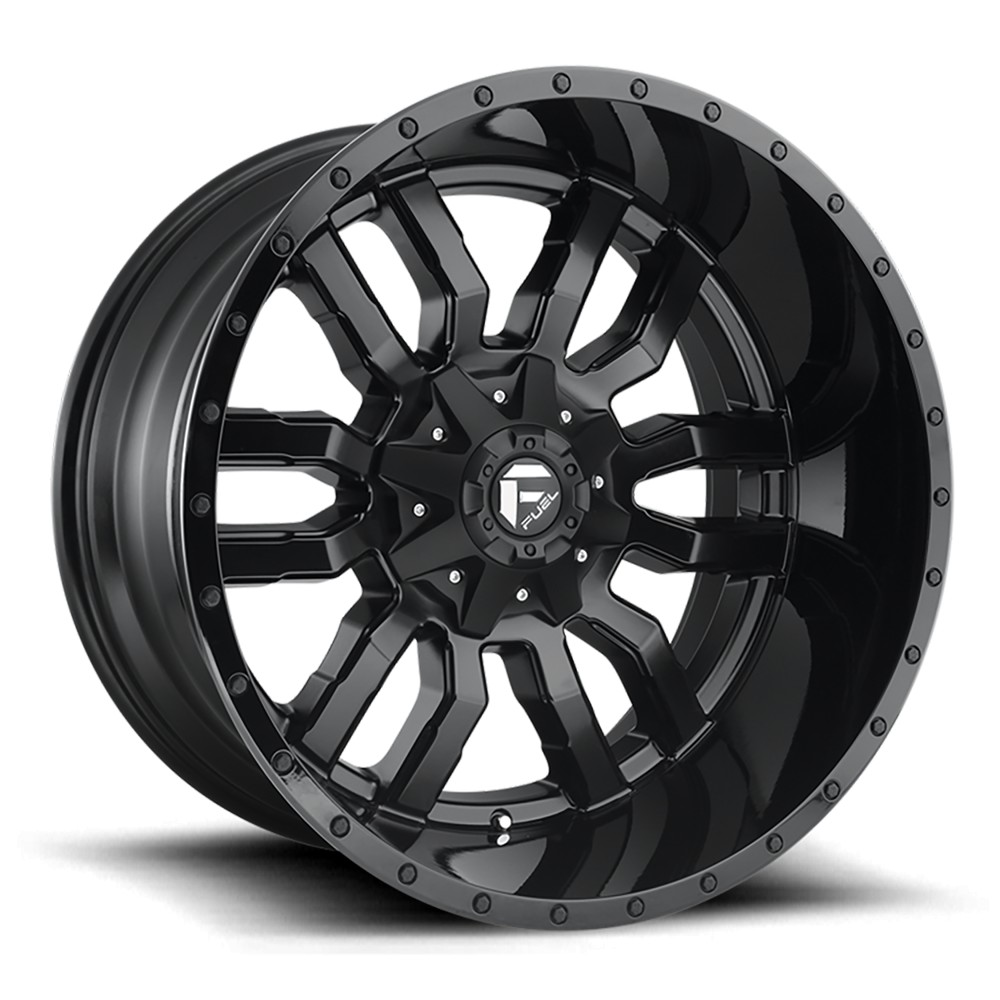 Jante aluminium 4x4 FUEL D596 Sledge Matte Black Gloss Black LIP • 17"x8" • 5x120 • CB65.07 • ET35