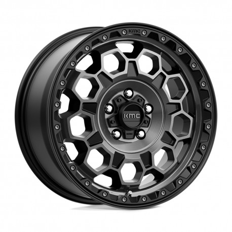 Jante aluminium 4x4 KMC KM545 Trek Satin Black W/ Gray Tint • 17"x9" • 5x127 • CB71.5 • ET-12 