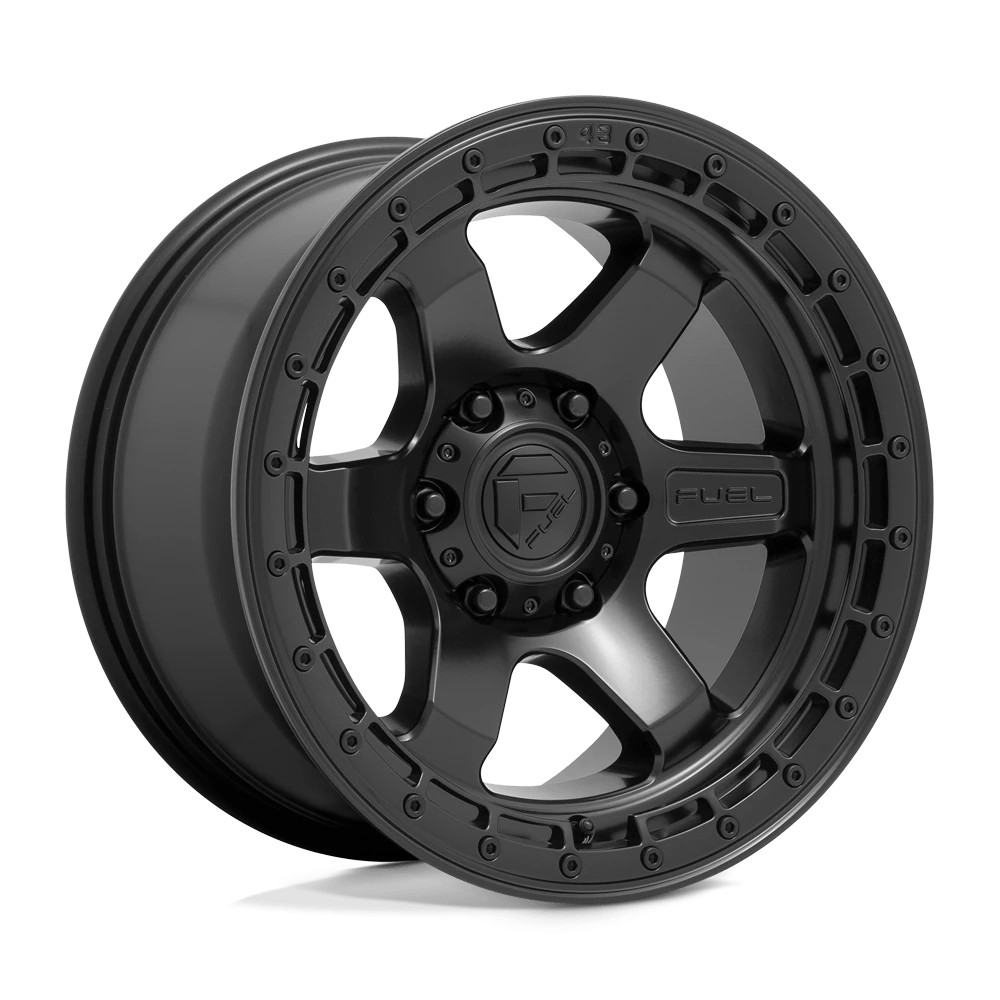 Jante aluminium 4x4 FUEL D750 Block Matte Black W/ Black Ring • 17"x9" • 5x127 • CB71.5 • ET1