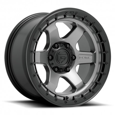 Jante aluminium 4x4 FUEL D752 Block Matte Gunmetal/Black Ring • 17"x9" • 6x114.3 • CB66.3 • ET1 