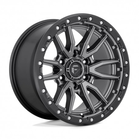 Jante aluminium 4x4 FUEL D680 Rebel Matte GUN Metal Black Bead Ring • 17"x9" • 6x139.7 • CB106.1 • ET-12 