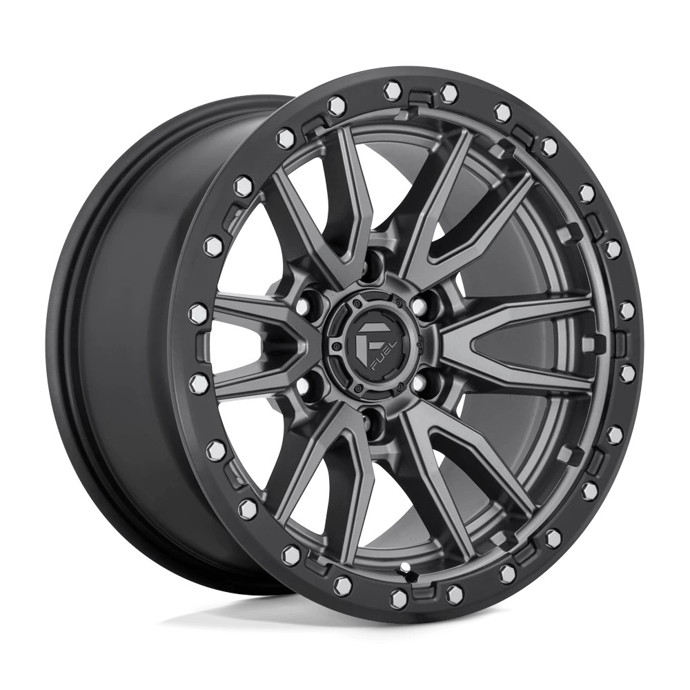 Jante aluminium 4x4 FUEL D680 Rebel Matte GUN Metal Black Bead Ring • 17"x9" • 6x139.7 • CB106.1 • ET-12