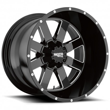 Jante aluminium 4x4 MOTO METAL MO962 Gloss Black Milled • 17"x10" • 6x139.7 / 6x135 • CB106.1 • ET-24 