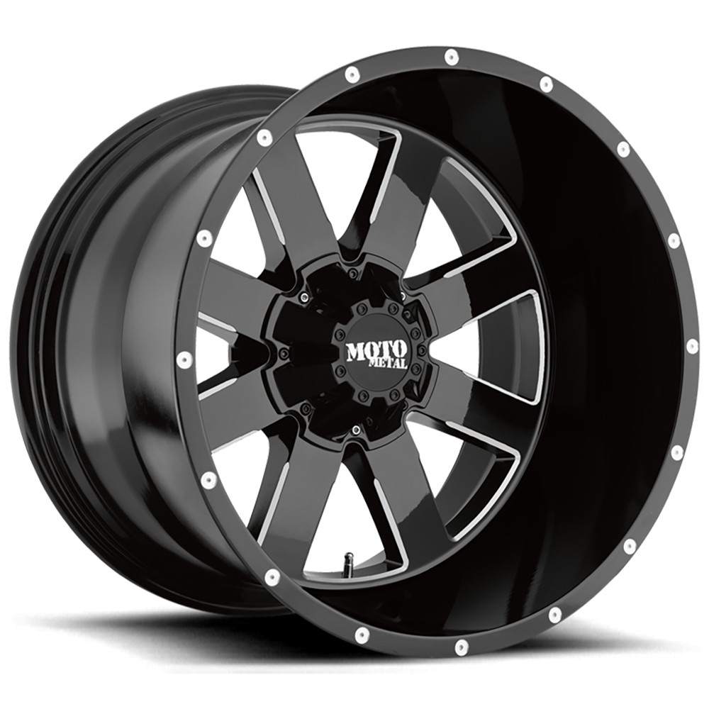 Jante aluminium 4x4 MOTO METAL MO962 Gloss Black Milled • 17"x10" • 6x139.7 / 6x135 • CB106.1 • ET-24