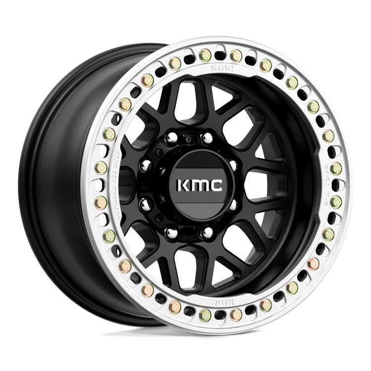 Jante aluminium 4x4 KMC KM235 Grenade Crawl Beadlock Satin Black • 17"x9" • 8x165.1 • CB125.1 • ET-38