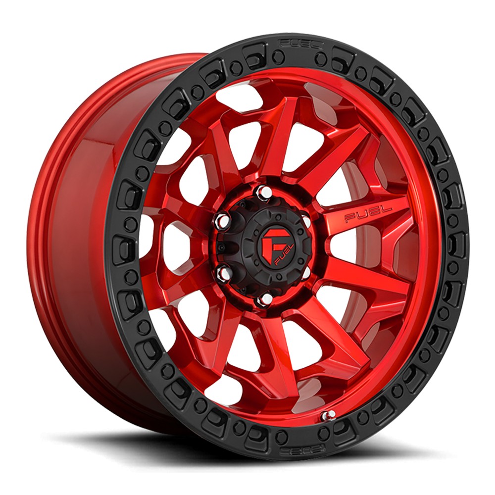 Jante aluminium 4x4 FUEL D695 Covert Candy RED Black Bead Ring • 18"x9" • 5x127 • CB71.5 • ET-12