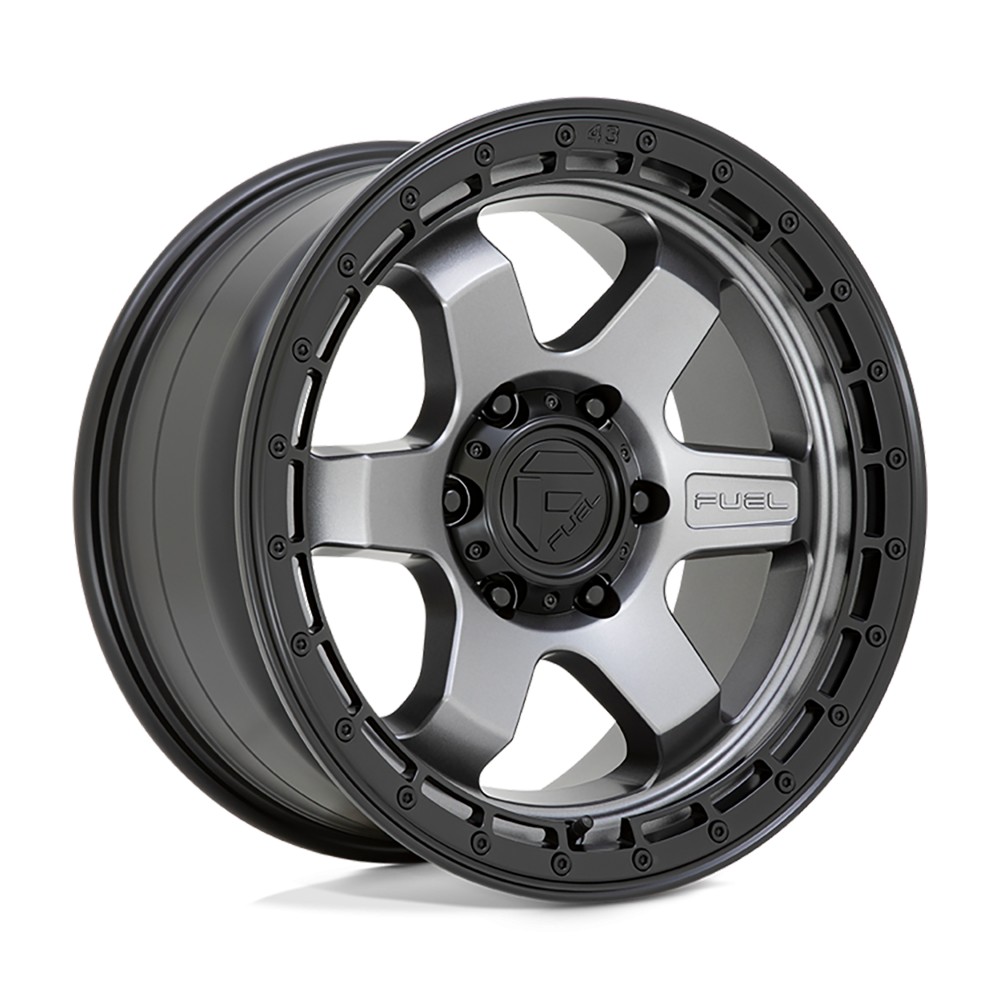 Jante aluminium 4x4 FUEL D752 Block Matte Gunmetal W/ Black Ring • 18"x9" • 5x127 • CB71.5 • ET-12