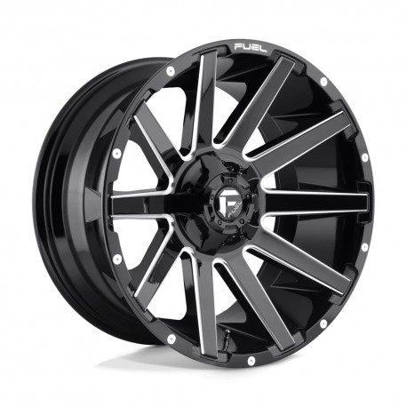 Jante aluminium 4x4 FUEL D615 Contra Gloss Black Milled • 18"x9" • 5x127 / 5x114.3 • CB78.1 • ET-12 