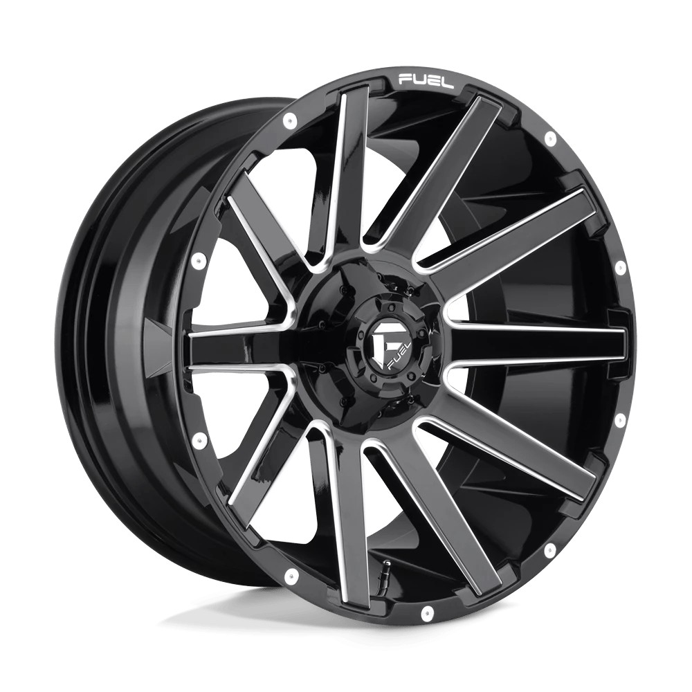 Jante aluminium 4x4 FUEL D615 Contra Gloss Black Milled • 18"x9" • 5x127 / 5x114.3 • CB78.1 • ET-12