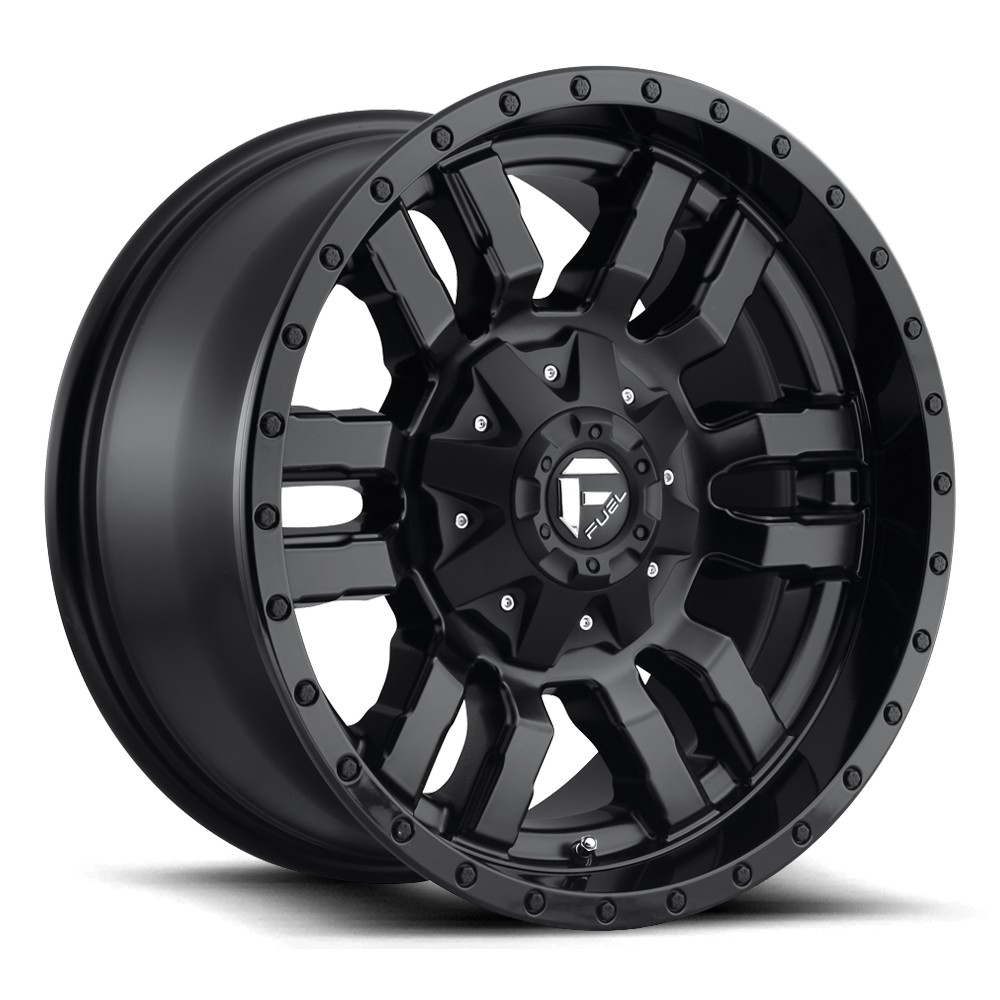 Jante aluminium 4x4 FUEL D596 Sledge Matte Black Gloss Black LIP • 18"x8" • 6x114.3 / 6x120 • CB72.56 • ET35