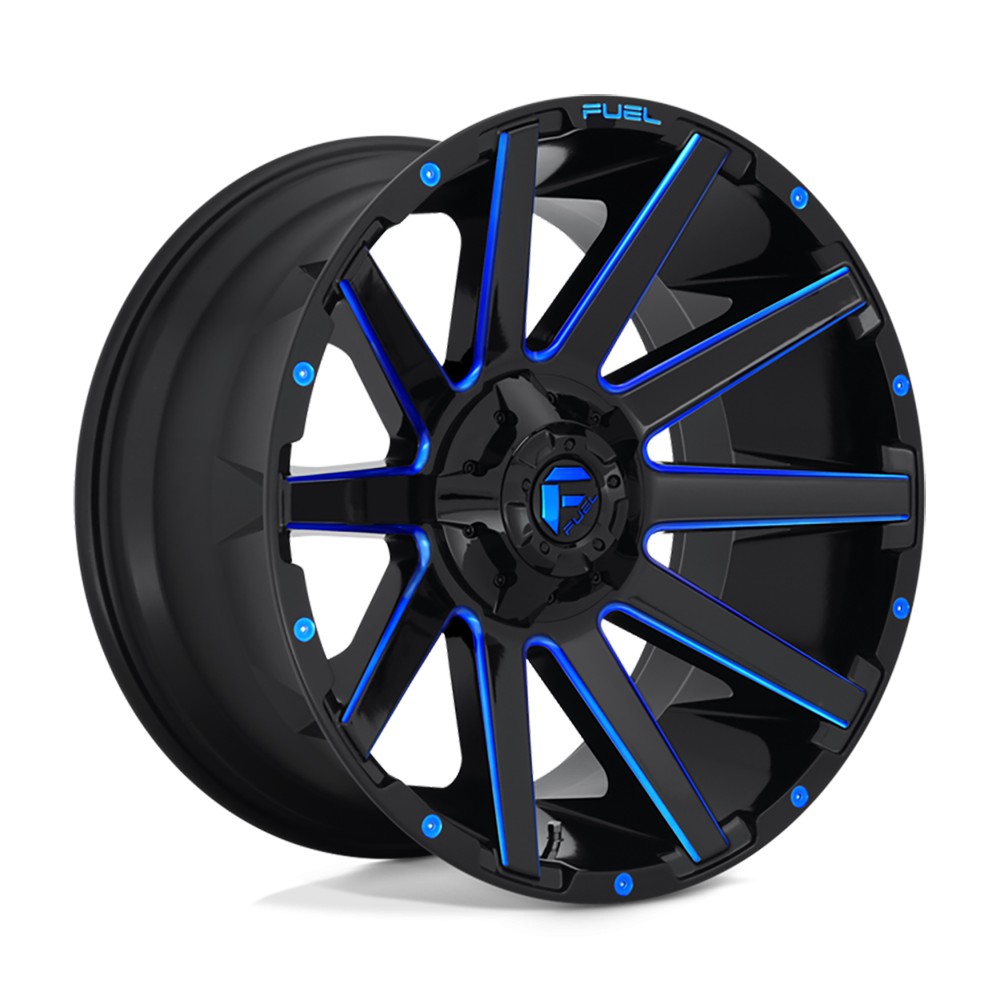 Jante aluminium 4x4 FUEL D644 Contra Gloss Black Blue Tinted Clear • 18"x9" • 6x139.7 / 6x135 • CB106.1 • ET-12