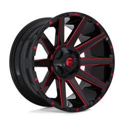 Jante aluminium 4x4 FUEL D643 Contra Gloss Black RED Tinted Clear • 18"x9" • 6x139.7 / 6x135 • CB106.1 • ET-12 