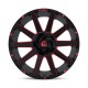 Jante aluminium 4x4 FUEL D643 Contra Gloss Black RED Tinted Clear • 18"x9" • 6x139.7 / 6x135 • CB106.1 • ET-12 