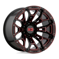 Jante aluminium 4x4 KMC XD841 Boneyard Gloss Black Milled W/ RED Tint XD Series • 20"x10" • 5x127 • CB71.5 • ET-18