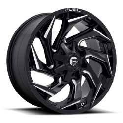 Jante aluminium 4x4 FUEL D753 Reaction Gloss Black Milled • 20"x9" • 5x127 / 5x114.3 • CB78.1 • ET1 