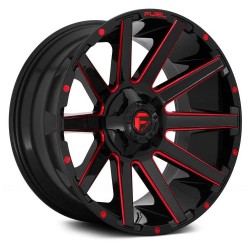 Jante aluminium 4x4 FUEL D643 Contra Gloss Black/Red Tinted Clear Accents • 20"x9" • 5x127 / 5x114.3 • CB78.1 • ET1 