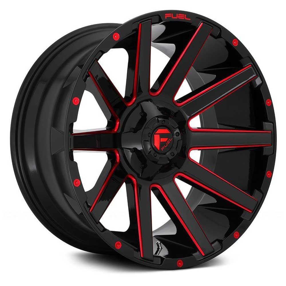 Jante aluminium 4x4 FUEL D643 Contra Gloss Black/Red Tinted Clear Accents • 20"x9" • 5x127 / 5x114.3 • CB78.1 • ET1