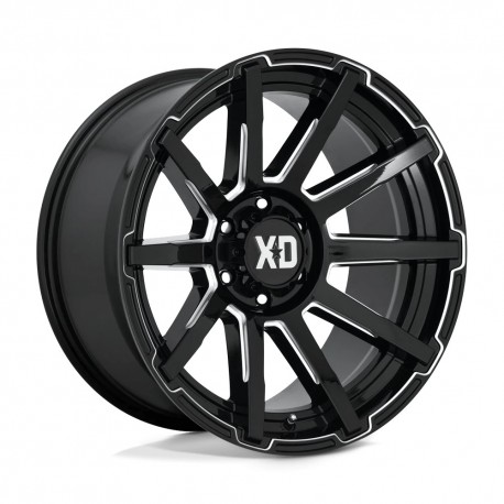 Jante aluminium 4x4 KMC XD847 Outbreak Gloss Black Milled XD Series • 20"x9" • 6x114.3 • CB66.06 • ET30 