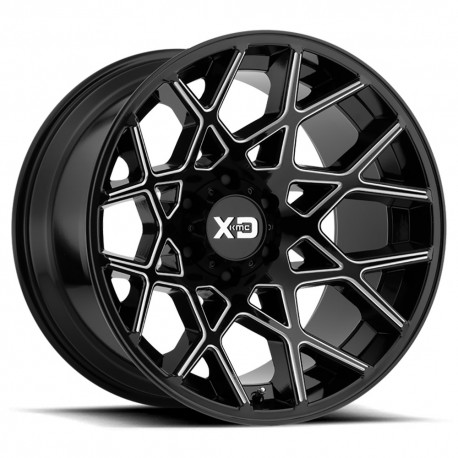 Jante aluminium 4x4 KMC XD831 Chopstix Gloss Black Milled XD Series • 20"x10" • 6x139.7 • CB106.1 • ET-24 