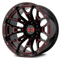 Jante aluminium 4x4 KMC XD841 Boneyard Gloss Black Milled With Red Tint XD Series • 20"x10" • 6x139.7 • CB106.25 • ET-18