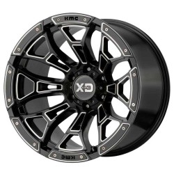 Jante aluminium 4x4 KMC XD841 Boneyard Gloss Black Milled XD Series • 20"x9" • 6x139.7 • CB106.25 • ET0 