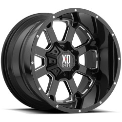 Jante aluminium 4x4 KMC XD825 Buck 25 Gloss Black Milled XD Series • 20"x10" • 6x139.7 / 6x135 • CB106.1 • ET-24 