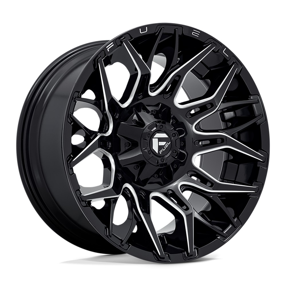 Jante aluminium 4x4 FUEL D769 Twitch Glossy Black Milled • 20"x10" • 6x139.7 / 6x135 • CB106.1 • ET-18