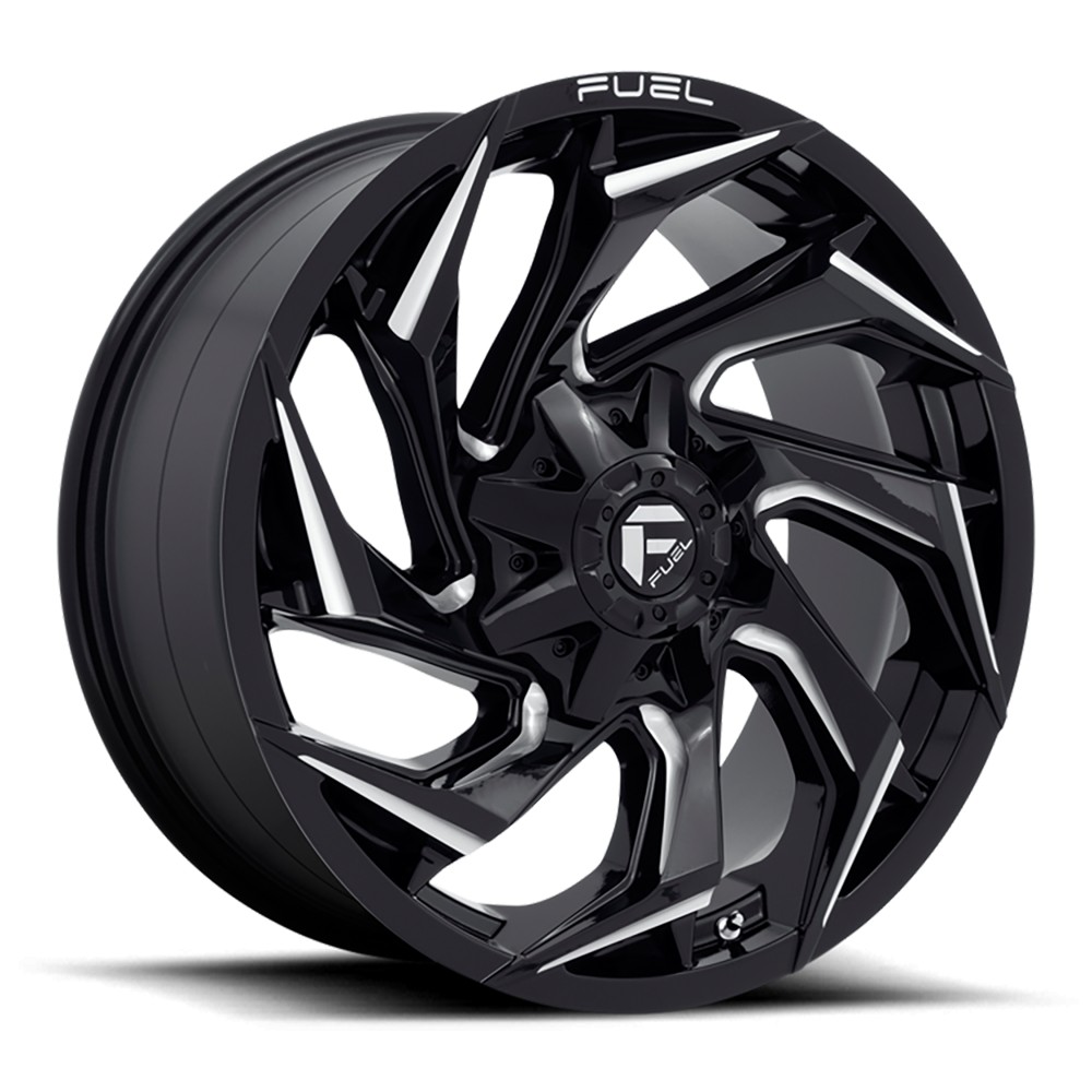 Jante aluminium 4x4 FUEL D753 Reaction Gloss Black Milled • 20"x9" • 6x139.7 / 6x135 • CB106.1 • ET1