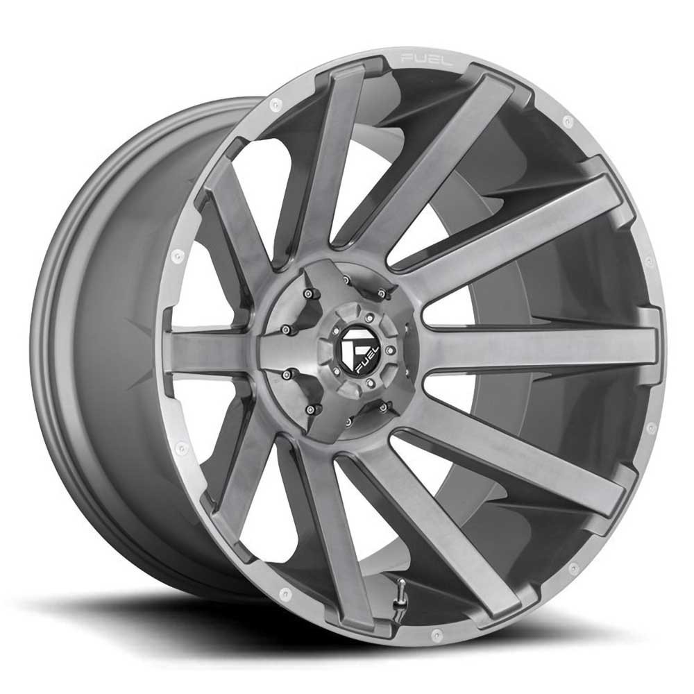 Jante aluminium 4x4 FUEL D714 Contra Brushed Gun Metal/Tinted Clear • 20"x9" • 6x139.7 / 6x135 • CB106.1 • ET2