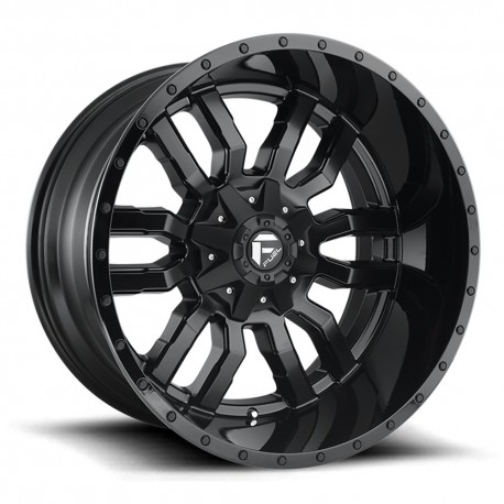 Jante aluminium 4x4 FUEL D596 Sledge Matte Black Gloss Black LIP • 20"x9" • 6x139.7 / 6x135 • CB106.1 • ET20 