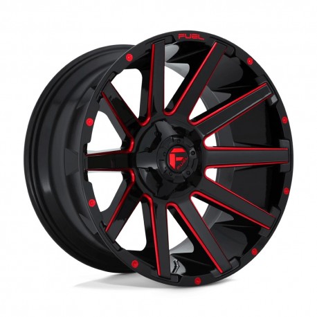 Jante aluminium 4x4 FUEL D643 Contra Gloss Black RED Tinted Clear • 20"x10" • 8x165.1 • CB125.1 • ET-18 