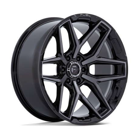 Jante aluminium 4x4 FUEL Flux Gloss Black Brush FC Gray DDT • 22"x10" • 6x139.7 • CB106,1 • ET-18 