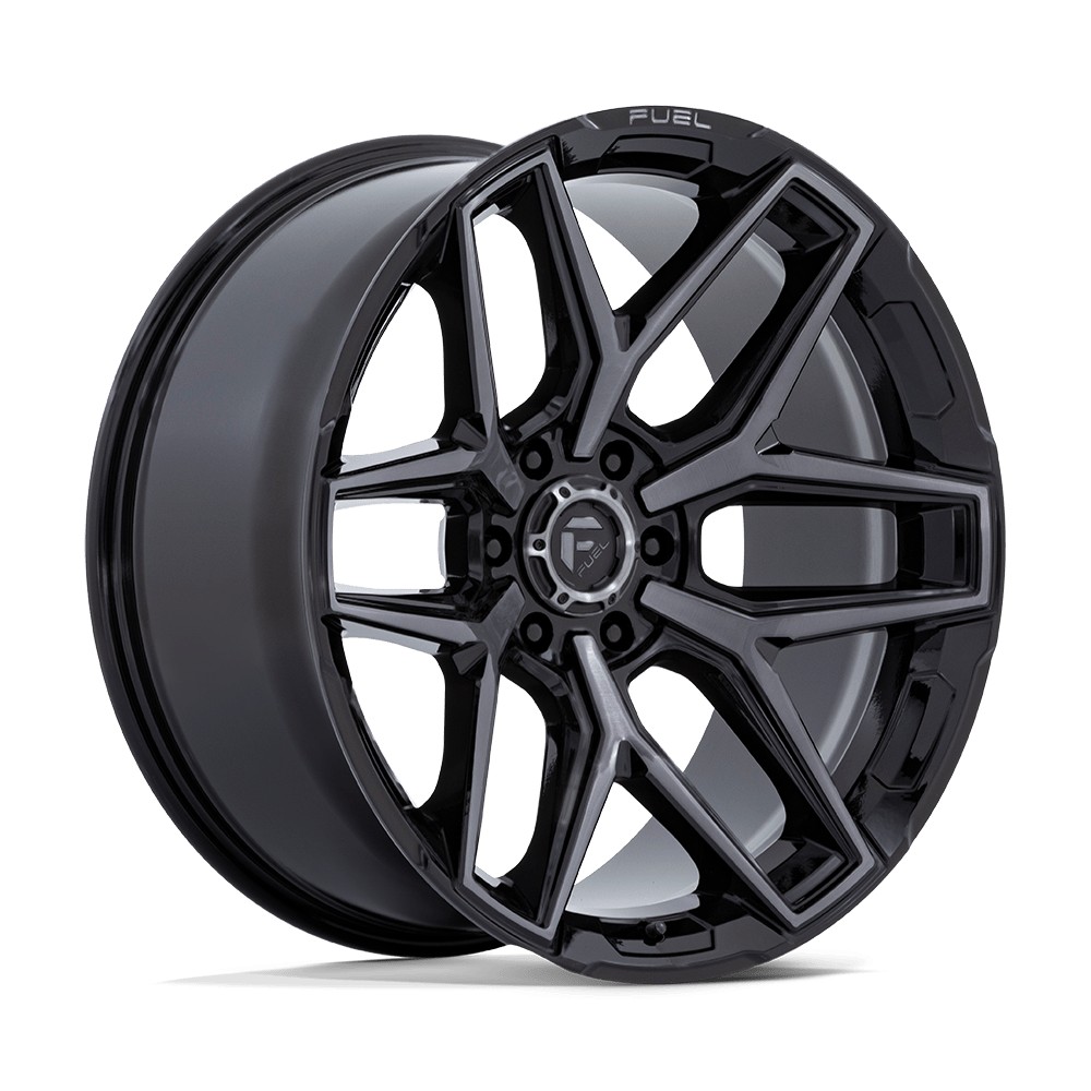 Jante aluminium 4x4 FUEL Flux Gloss Black Brush FC Gray DDT • 22"x10" • 6x139.7 • CB106,1 • ET-18