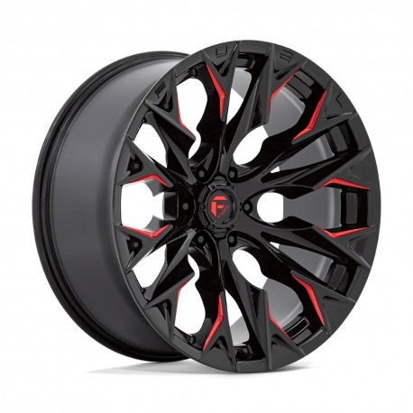 Jante aluminium 4x4 FUEL D823 Flame Gloss Black Milled W/ Candy RED • 22"x10" • 6x139.7 • CB106.1 • ET-18 