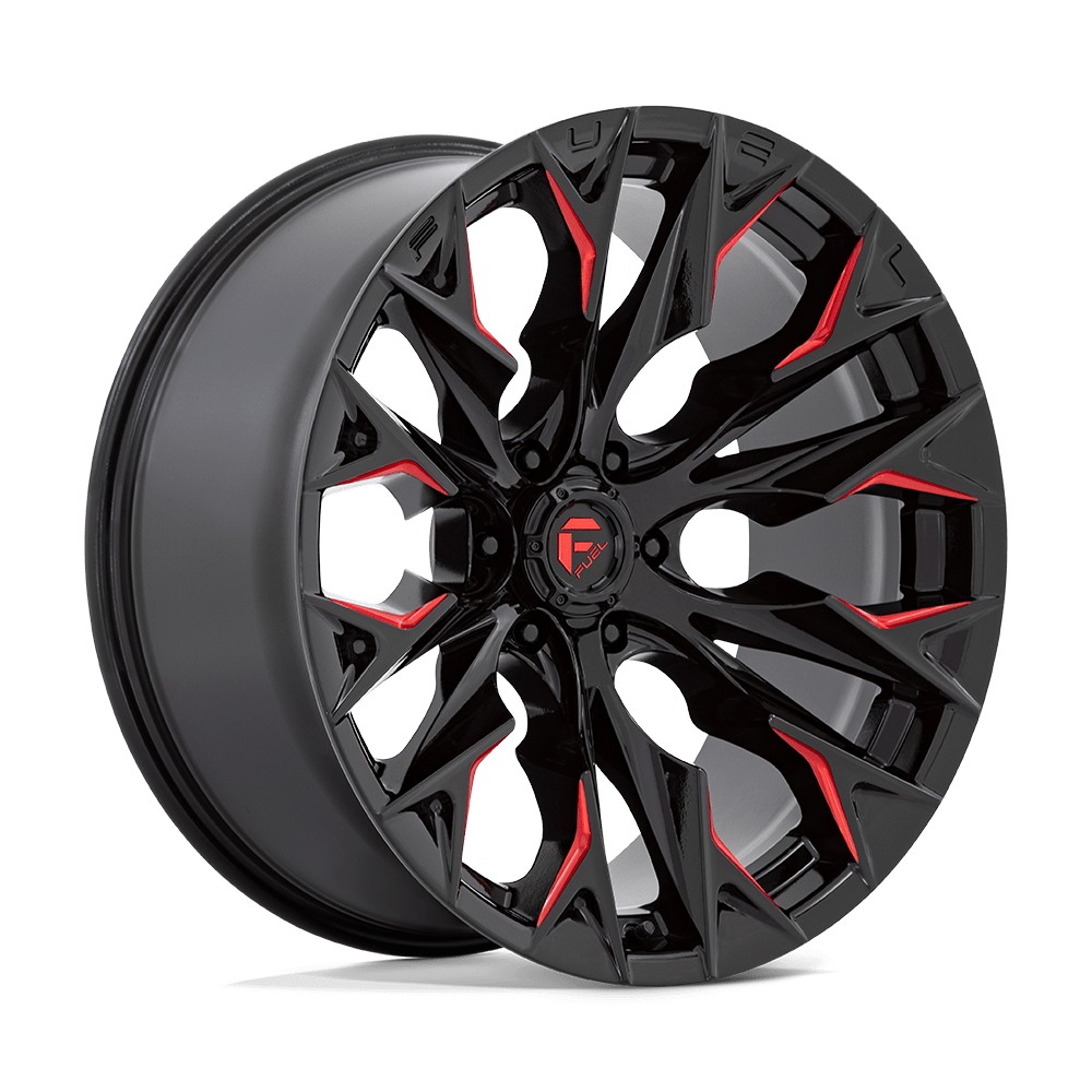 Jante aluminium 4x4 FUEL D823 Flame Gloss Black Milled W/ Candy RED • 22"x10" • 6x139.7 • CB106.1 • ET-18