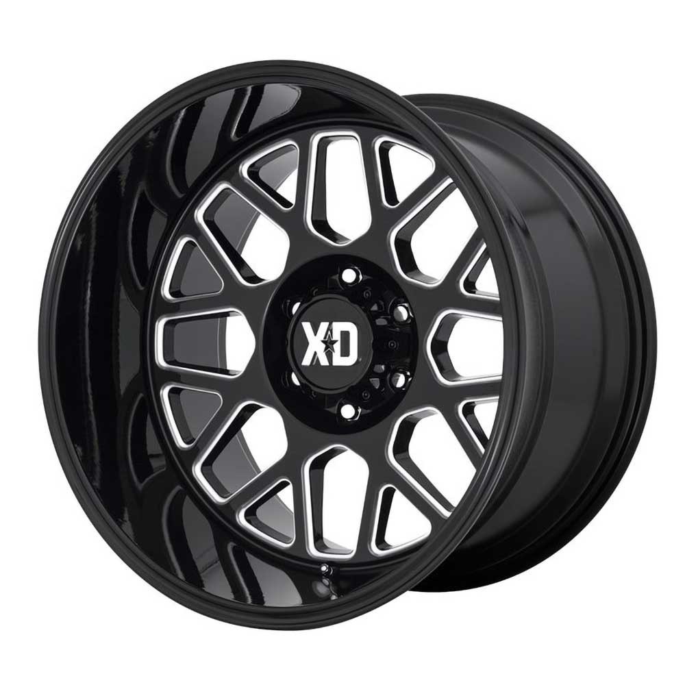 Jante aluminium 4x4 KMC XD849 Grenade 2 Gloss Black Milled XD Series • 22"x10" • 6x139.7 • CB106.25 • ET-18