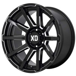 Jante aluminium 4x4 KMC XD847 Outbreak Gloss Black Milled XD Series • 22"x10" • 6x139.7 • CB106.25 • ET-18