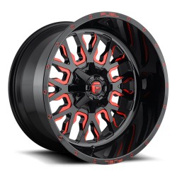 Jante aluminium 4x4 FUEL D612 Stroke Gloss Black/Red Tinted Clear • 22"x10" • 6x139.7 / 6x135 • CB106.1 • ET-19