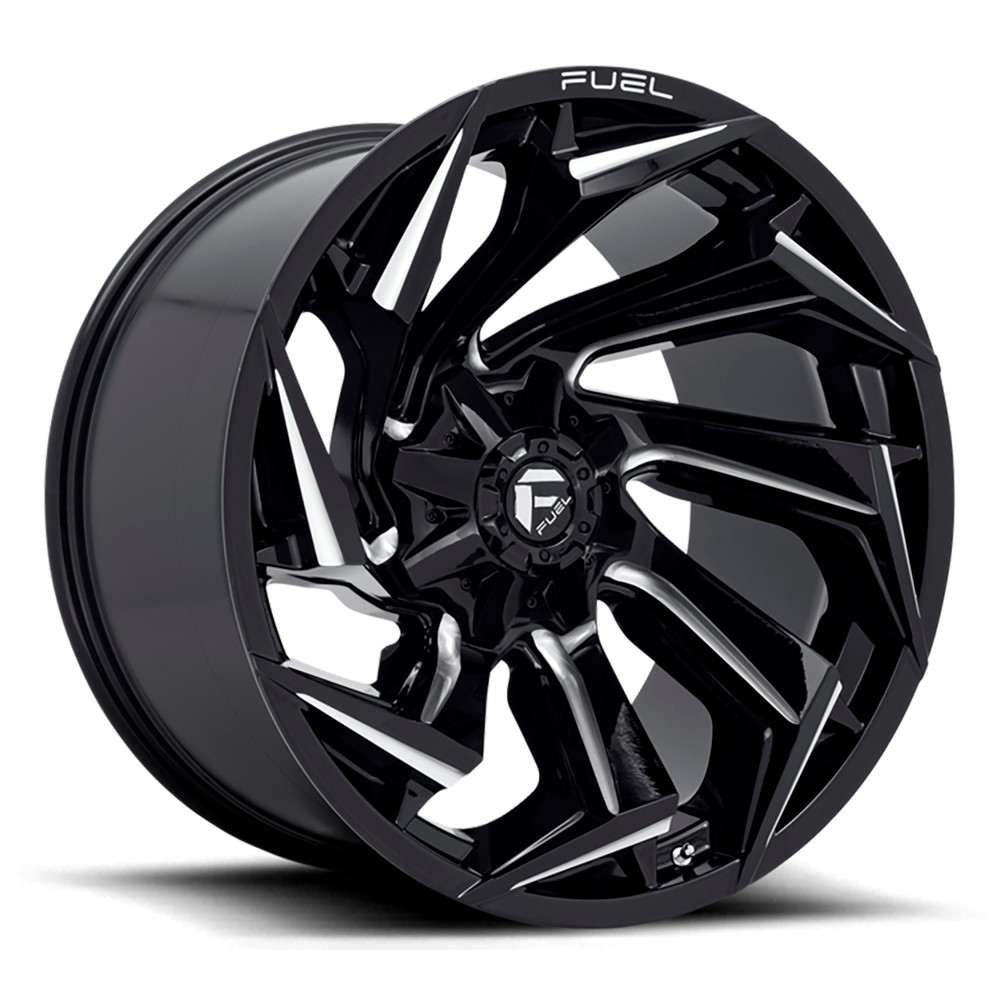 Jante aluminium 4x4 FUEL D753 Reaction Gloss Black Milled • 22"x10" • 6x139.7 / 6x135 • CB106.1 • ET-18