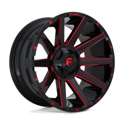 Jante aluminium 4x4 FUEL D643 Contra Gloss Black RED Tinted Clear • 22"x10" • 8x165.1 • CB125,1 • ET-18 